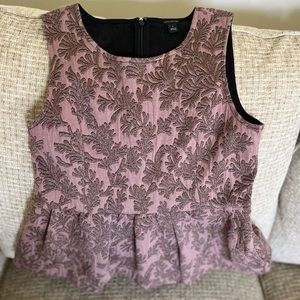 Ann Taylor peplum top, mauve with gold highlights, small.